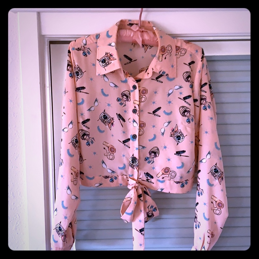 Vintage Salon Print Blouse